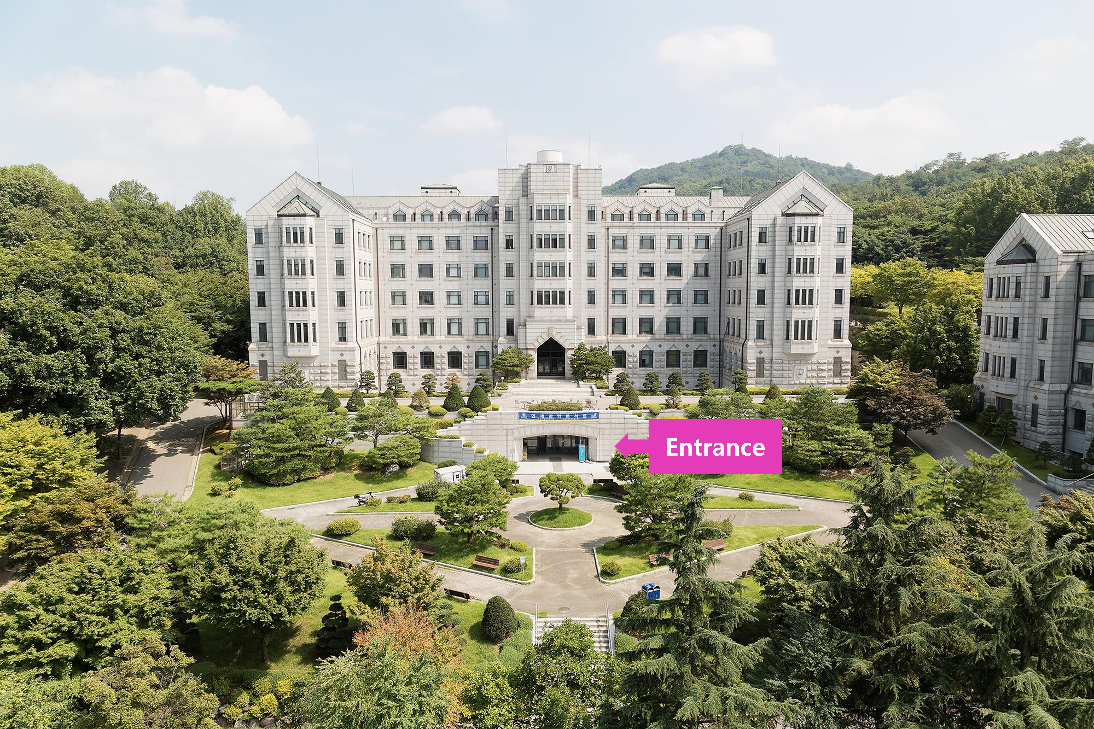 Exterior of Daewoo Hall Main Building at Yonsei University